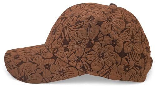 styleBREAKER Damen Baseball Cap Blumen Muster Relief | 6-Panel Schildkappe, 7,5 cm gebogener Schirm, Baumwoll-Schweißband, stufenlos per Klettverschluss verstellbar (56-59 cm).