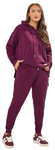 Yours Curve Red Tie Cuffed Joggers - Women's - Plus Size Curve