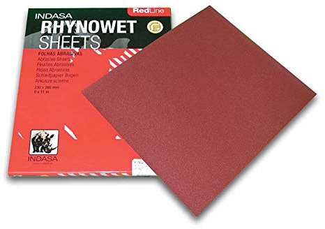 Hoja Lija al Agua Rhynowet Red Line Indasa - Grano Lijas 800, Pack Pack 50 ud