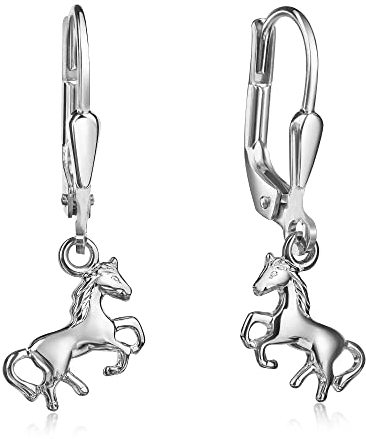 XAANA Mädchen-Hängeohrringe Pferd 925er Sterlingsilber AMZ0159