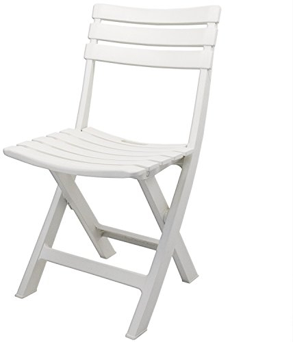 Multistore 2002 Gartenstuhl Klappstuhl Campingstuhl Klappsessel Klappbar Balkonmöbel Gartenmöbel Terrassenmöbel Campingmöbel Kunststoff - Weiss