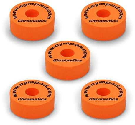 Cympad Arancia Chromatics Foam Cymbal Pad Set - Rondelle in schiuma a memoria di forma ad alta densità per migliorare il suono e la durata, adatte a tutti i supporti per piatti - 40/15mm