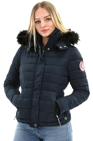 Navahoo warme Damen Winter Jacke Parka Mantel Stepp Kurzjacke gefüttert B301