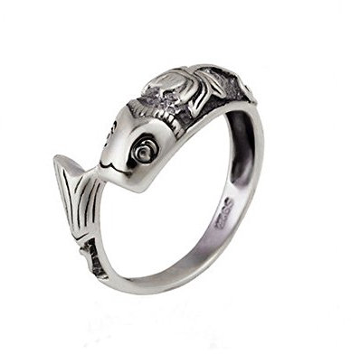 JadeAngel Vintage Sterling Silber Mermaid Band Ring