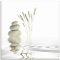 ARTland Wanddeko Glasbilder Wandbild Glas Bild einteilig 40x40 cm Quadratisch Asien Wellness Entspannung Spa Zen Steine Gräser Reflektion T5VB