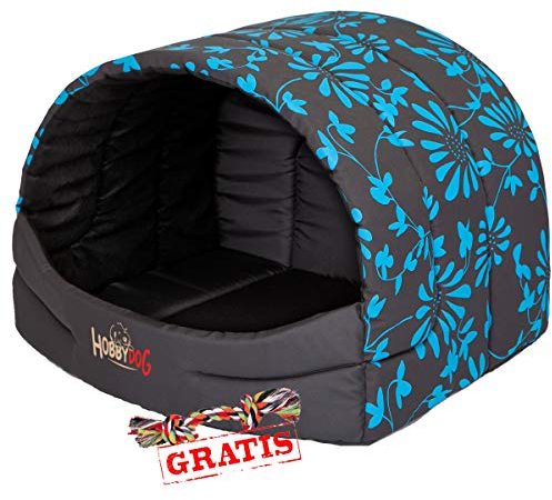 HobbyDog BUSNIK4 Souffleur + Spieltau gratis Hundehöhle Katzenhöhle Hundebett Katzenbett Hundehaus Schlafplatz Hundekorb Hund Haus Hundehütte S-XL (L (55 x 43 cm))