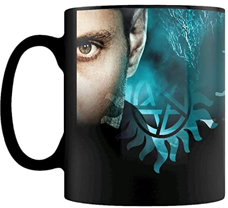 GB Eye Tasse à Motif changeant Selon la Chaleur Symbole Supernatural, Sam et Dean en céramique 15 x 10 x 9 cm