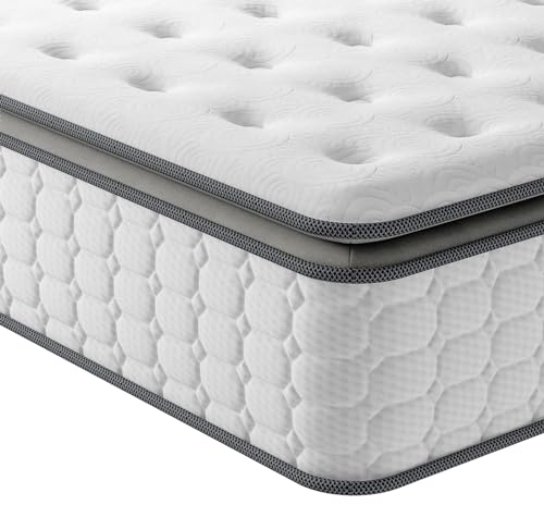 Vesgantti 5FT King Size Mattress, 10.6 Inch Pocket Sprung Mattress King Size with Breathable Foam and Individually Pocket Spring - Medium, Upgraded Pillow Top Collection
