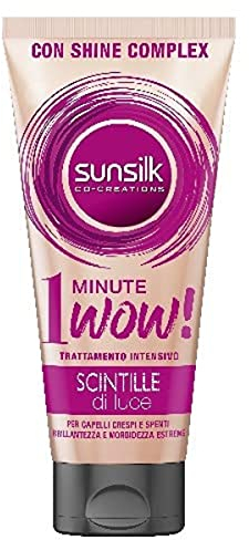 Sunsilk, Trattamento Intensivo 1 Minute Wow, Maschera Capelli Crespi e Spenti, con Shine Complex, Linea Scintille di Luce, per Capelli Luminosi, Idratati e Setosi, Azione Ultra-Rapida, 180 ml