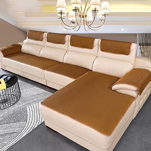BK&MF Sofa Abdeckung Für Ledercouch, Super rutschfeste Sofa Dämpfung Couch überwurf Für Haustiere, Sofa Möbel Protector Separat Erhältlich-Kaffee Farbe 60x210cm(24x83inch)