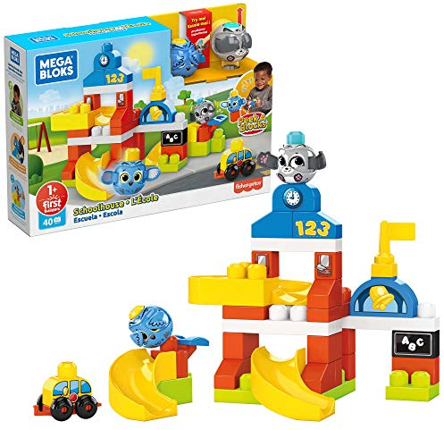 Mega Bloks GRJ19 - Guck-Guck Schule, Bauset mit 35 Bausteinen Spielzeug ab 1 Jahr