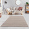 Fashion4Home Teppich Wohnzimmer – Einfarbig, Uni Teppich fürs Kinderzimmer, Schlafzimmer, Arbeitszimmer, Büro, Flur und Küche - Kurzflor, Beige, Größe: 200x290 cm