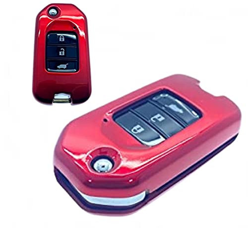 Nordecco Coque en plastique ABS pour clé de voiture Honda Civic Type R Accord CR-V HR-V Jazz XR-V Rouge