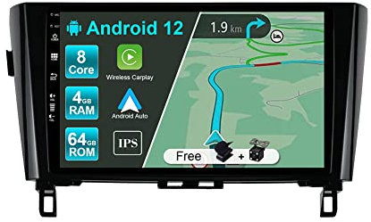 JOYX Android 12 Autoradio Passt für Nissan X-Trail Qashqai j11 Rouge (2014-2018) - 4G+64G - Eingebaut DSP/Carplay/Android Auto - Kamera MIC KOSTENLOS - 10.1” 2 Din - SWC WiFi DAB Fast-Boot 360-Kamera