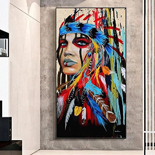 Kunstdruck auf Leinwand American Indian Wowman