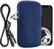 kwmobile Handytasche für Smartphones L - 6,5 - Neopren Handy Hülle Dunkelblau mit Kordel - Handy Tasche mit Handykette 16,5 x 8,9 cm Innenmaße
