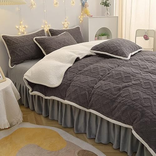 MAHPKYZ Bettbezug 135 X 200-BettwäSche Set-Luxus Flanell Samt 3D BettwäSche Set Warm Fleece Bettbezug Bettlaken KissenbezüGe Twin Queen King Size 4st-Geschenk Mama