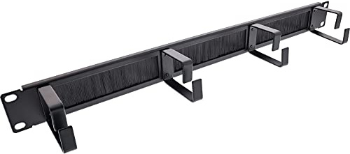 InLine® 19 Kabel Durchführungsplatte mit Bürste, 1HE, RAL 9005 schwarz