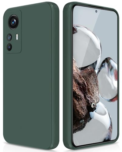GiiYoon Hülle Kompatibel mit Xiaomi 12T, Hochwertiges Liquid Silicone Case, Rundumschutz Handyhülle, Kratzfestes Weiches Mikrofaserfutter- grün