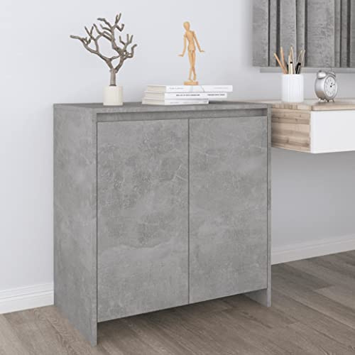 ZQQLVOO Mobile da Cucina, Armadietto Organizzatore Credenza Grigio Cemento 70x40x73,5 cm in Truciolato Mobiletto Multiuso per Soggiorno, Camera o Ingresso