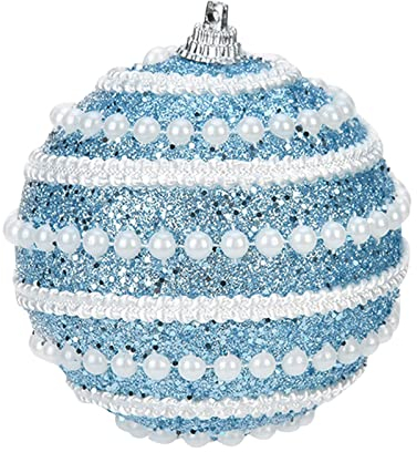 TianWlio Weihnachtsbaumschmuck Weihnachtskugel Farbkugel eingetaucht in Pulverkugel Weihnachtsschmuck Anhänger Kugel Weihnachtsschmuck Wohnmobil Zubehör (Blue, One Size)