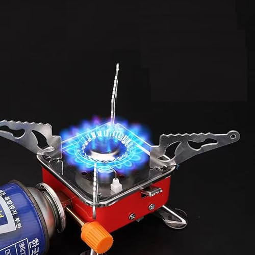 Camping Gas Stove, Portable Windproof Backpacking Burner Cooking Stoves for BBQ Outdoor Cooking Hiking Fishing Picnic with Piezo Ignition
