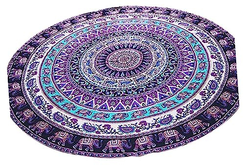 BESPORTBLE Runde Mandala Stranddecke Großes Weiches Handtuch für 2 Personen Vielseitig als Picknickdecke Yoga Matte Wandbehang Strandtuch Zufällige Farbe Modisches Design für Outdoor Entspannung