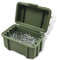 Batterie/Akku Aufbewahrung Box Batteriekasten Batteriekiste Batteriebox Minikiste Minibox Armee/Militär Olive/Tarnfarbe für Batterien + Akkus AA, AAA, 9V, Leer - Geschenk für Männer (Leer - Kiste)