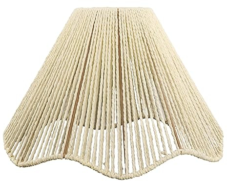 F Fityle Abat-Jour en Corde tissée, luminaire de Remplacement, Couverture de Lanterne de Plafond, Abat-Jour Suspendu pour Restaurant, Maison, Salon, Beige