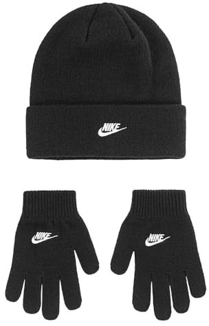 Nike Mütze + Handschuhe Set, Schwarz, 4–7 Jahre