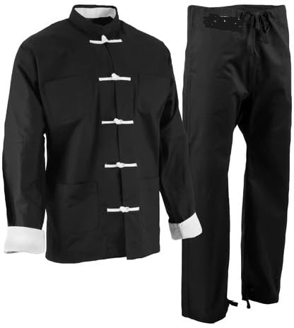 White Button Kung Fu UNIFORM SET (209B) Pants & Top size 6