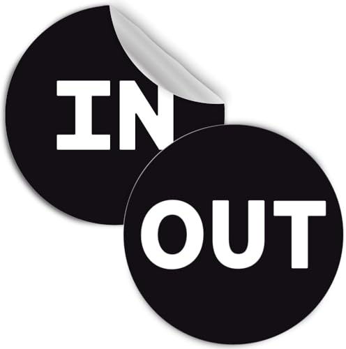 TRUSTY Round IN and OUT Door Signs for Businesses Stores Bars Restaurants Shops