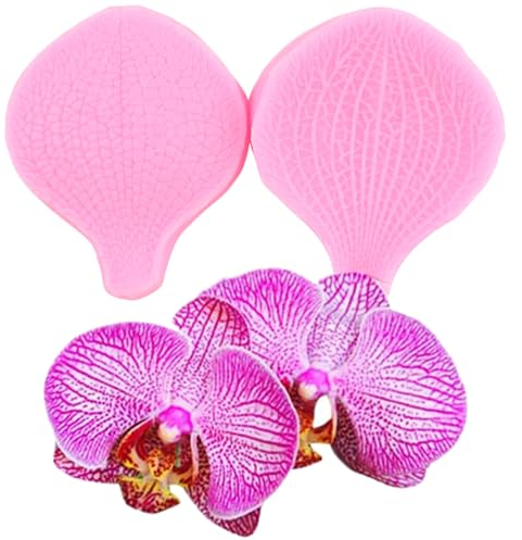 xmoldnms Blütenpaste, Silikonform mit Äderung, Orchidee, Blume, Fondant, für Kuchendekoration, Cupcake-Topper, Süßigkeiten, Schokolade, Gummipaste, Polymerton, XM618M