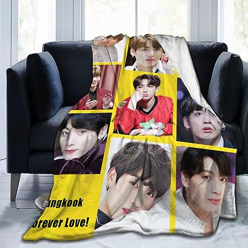 Suehome Jungkook Decke aus weichem und bequemem Wollfleece, Überwurfdecken für Sofa, Büro, Auto, Camping, Yoga, Reisen, Heimdekoration, gemütlich, Plüsch, Stranddecke, Geschenk