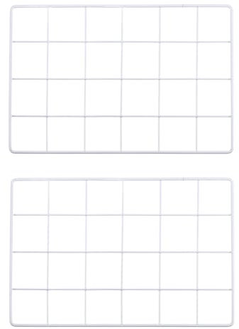 PATIKIL 12x8 Inch Wall Grid Panel, 2 Pcs Metal Wire Photo Wall Decorative Grid for Photo Display Hanging Picture Memo Home Decorations, White