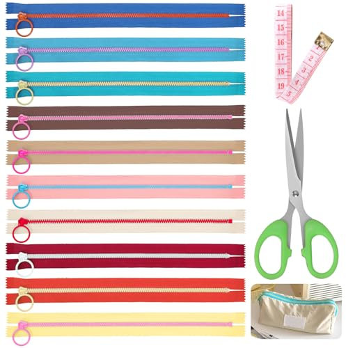Tanstic 10 Stück 25cm/9.8inch Harz Reißverschlüsse mit Ring, nicht trennend, Nylon, für Nähen, Handwerk, DIY (10 Farben)