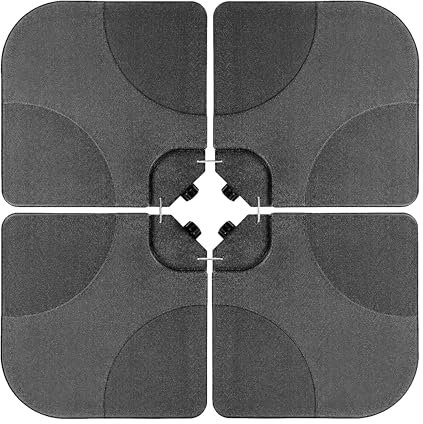 InfiniPower Base de Parasol déporté en Porte-à-Faux carrée Robuste avec Verrouillage en U pour Eau ou Sable, capacité de 80 kg, noir2