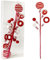 Grinch's 4-Piece Christmas Tree Picks & Sprays, 17-Inch Grinch Tree Decorations, Red & White Glitter Ornaments for Tree Topper Filler, Candy Cane Xmas Grinchmas Décor