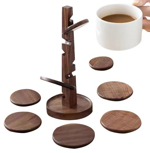 Árbol De Posavasos De Madera - Posavasos Decorativo En Forma De Árbol, Alfombra Aislante De Mesa | Conjunto De Posavasos Creativos Para Platos Calientes, Posavasos Para Platos Calientes Con Tapi
