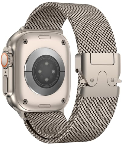 Original Milanaise Armand Kompatibel mit Apple Watch Armand 49mm 46mm 45mm 44mm, Edelstahl Metallband für iWatch Ultra 2/Ultra Serie 10/9/8/7/6/5/4/SE, Titan