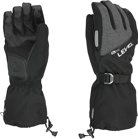 Level Star- Snowboard Handschuhe Herren mit Verstellbarem Riemen und Stulpe, Winterhandschuhe Wasserdicht für Extreme Kälte, Thermohandschuhe für Snowboard, Schneebekleidung für Herren, 1 Paar