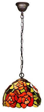 Colgante de techo con cadena y pantalla Tiffany diámetro 20cm Serie New York