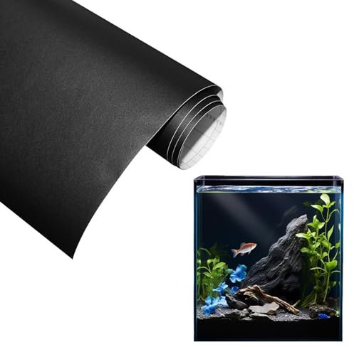 Statisch Haftender Aquariumhintergrund Schwarzer, 30 x 200CM Aquarium Folie Rückwand, Aquarium-Aufkleber-Hintergrund, Aquarium-Tapetendekorationen Für Aquarien