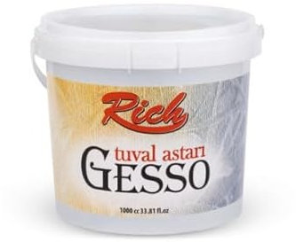 Rich Gesso Primer 1000 GR – Primer ad alta pigmentazione a base d'acqua, per colori ad olio e acrilico, applicazione versatile su legno, tessuto e carta