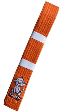 OSS Combat Sports BJJ Children Belt – IBJJF Approved, 100% Cotton, Lightweight, Durable Design, Competition-Ready, Perfect for Young Brazilian Jiu-Jitsu Practitioners. (Orange, 250 cm)