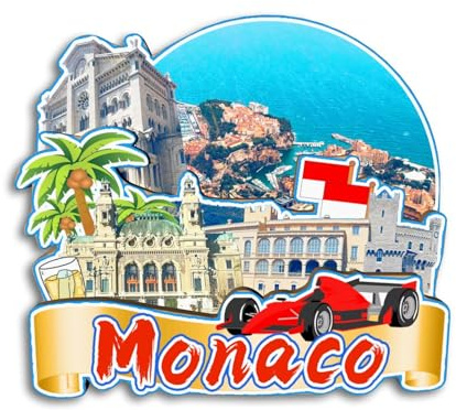 Quwsne Kühlschrankmagnet Monaco Monaco Kühlschrankmagnet Stadt Reise Souvenirs Touristengeschenke 3D klassische Sehenswürdigkeiten handgefertigt Handwerk Heimdekoration -3999