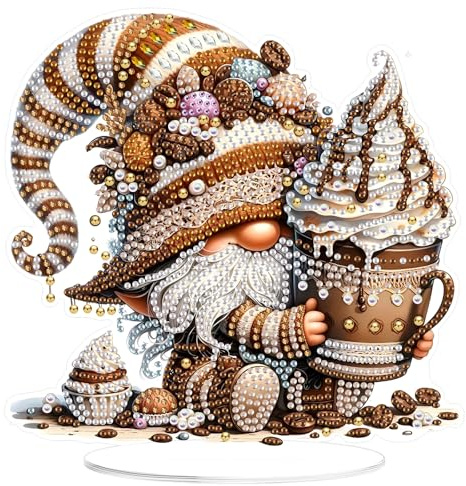 MOGTAA 5D Diamond Painting Zwerg Desktop Deko für Erwachsene Kinder, Diamond Painting Tisch Deko Set, DIY Gnomes Diamant Painting Bilder Bastelset Kreativ Set für Zimmer Büro Desktop