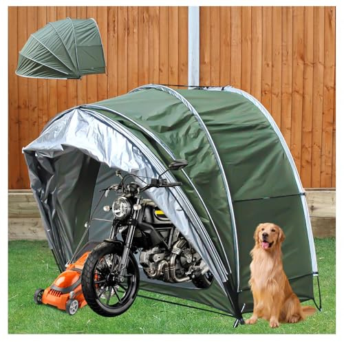 Zeltgarage Hängen 2 in 1 Motorradgarage Winterfest mit 210D Oxford-Gewebe PU4000 Wasserdicht Gerätehaus Klein Geräteschuppen Klein,Green