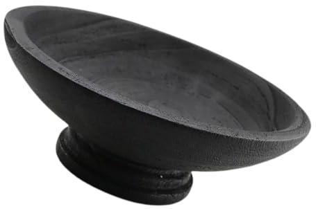 Alipis Corbeille À Fruits Ronde En Bois Sur Pied : Plateau Décoratif Pour Fruits, Desserts, Collations, Centres De Table, Décoration De Table Basse, Noir