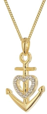 trendor Damen-Kette Glaube-Liebe-Hoffnung 925 Silber Vergoldet 28440 | modisches Schmuckstück für Frauen, liebevolles Accessoire